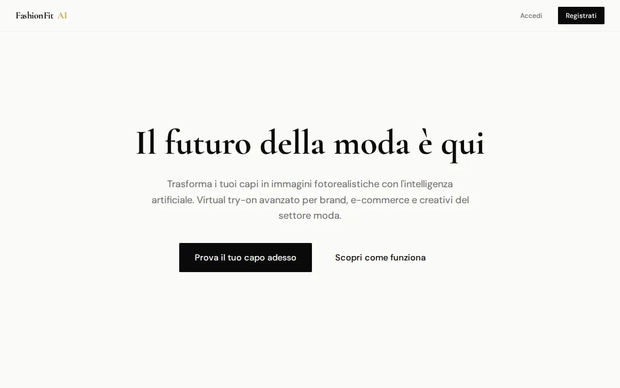 Screenshot di FashionFit AI