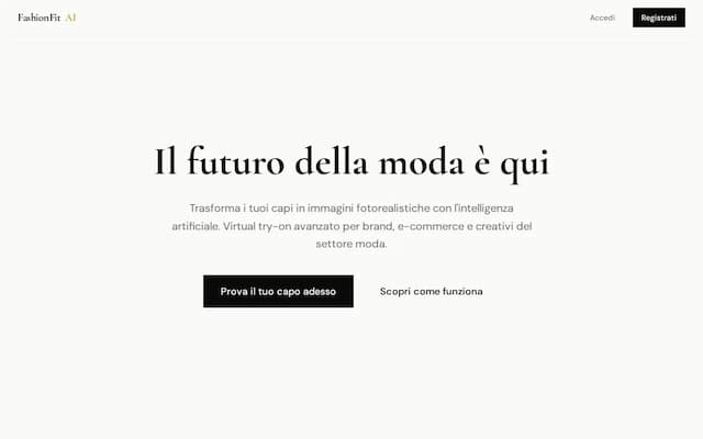 Screenshot di FashionFit AI