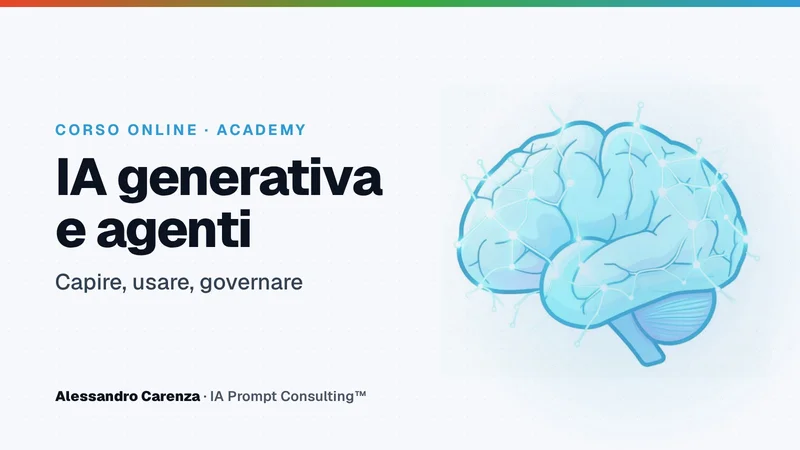 Copertina del corso IA generativa e agenti: capire, usare, governare